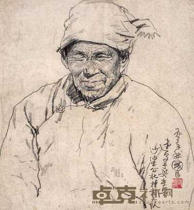史国良 人物速写 镜心 41×38cm